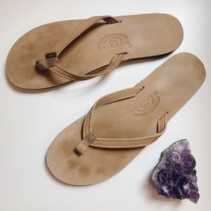 Classic Rainbow Light Brown Flip Flops 301ATLS